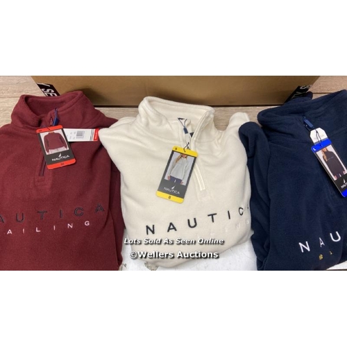 2245 - BOX OF 30 LADIES NEW NAUTICA FLEECE 1/4 ZIP SWEATSHIRTS / MIXED COLOURS & SIZES / P14-16