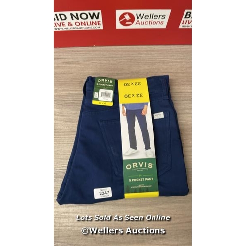 2247 - GENTS NEW ORVIS 5 POCKET TROUSERS / 32X30 / D23