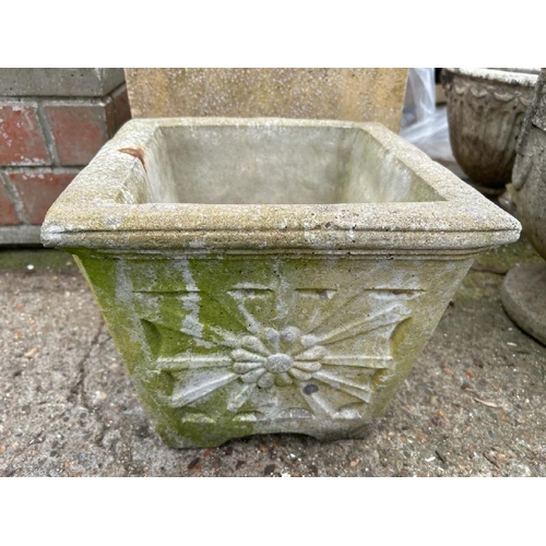 1178 - TWO PLANTERS, LARGEST 38CM (H) X 37CM SQUARED / ALL LOTS ARE LOCATED IN SL0 9LG, REGRETFULLY WE DO N... 