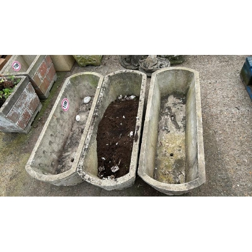 1188 - THREE MATCHING GRECIAN STYLE PLANTERS, 25CM (H) X 91CM (L) X 33CM (D) / ALL LOTS ARE LOCATED IN SL0 ... 