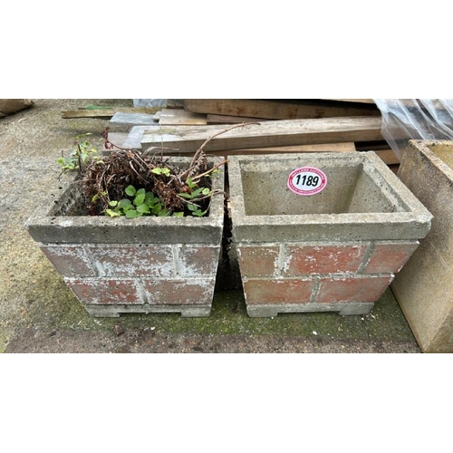 1189 - A PAIR OF MATCHING PLANTERS, 33CM (H) X 31CM (W) X 39CM (D) / ALL LOTS ARE LOCATED IN SL0 9LG, REGRE... 