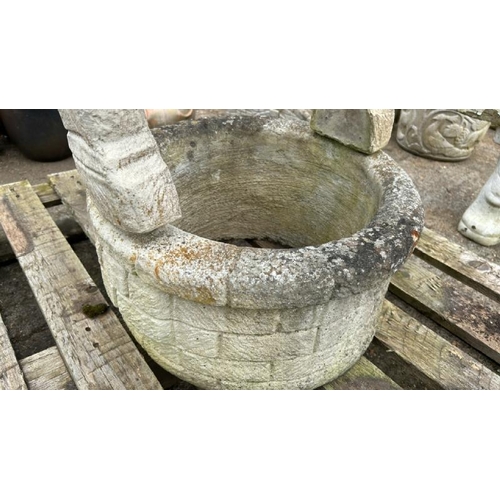 1193 - A THREE PIECE RECONSTITUTED STONE WISHING WELL FEATURE / ALL LOTS ARE LOCATED IN SL0 9LG, REGRETFULL... 