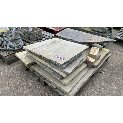 1210 - PALLET OF ASSORTED STONE PAVING AND OFFCUTS / ALL LOTS ARE LOCATED IN SL0 9LG, REGRETFULLY WE DO NOT... 