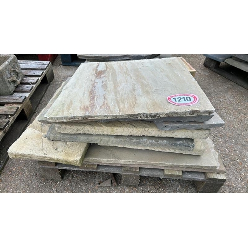 1210 - PALLET OF ASSORTED STONE PAVING AND OFFCUTS / ALL LOTS ARE LOCATED IN SL0 9LG, REGRETFULLY WE DO NOT... 