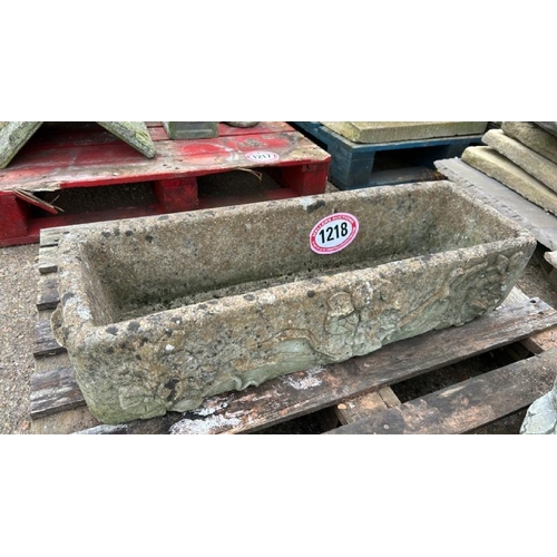 1218 - A RECONSTITUTED STONE TROUGH, 17CM (H) X 75CM (L) X 25CM (D) / ALL LOTS ARE LOCATED IN SL0 9LG, REGR... 