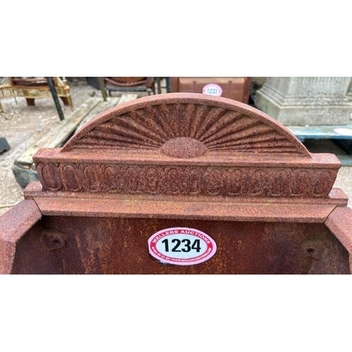 1234 - A CAST IRON FIRE GRATE AND BACK, 65CM (H) X 60CM (W) X 36CM (D) / ALL LOTS ARE LOCATED IN SL0 9LG, R... 