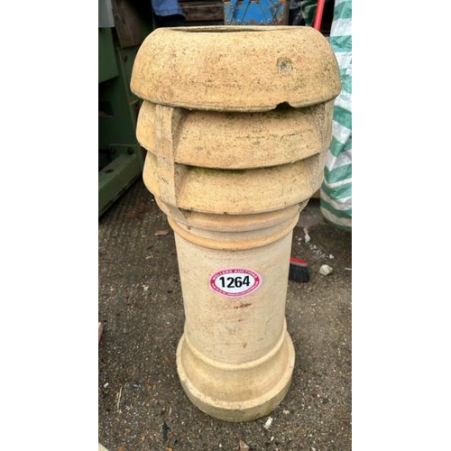 1264 - A TERRACOTTA VENTED CHIMNEY POT, 90CM (H) / ALL LOTS ARE LOCATED IN SL0 9LG, REGRETFULLY WE DO NOT O... 