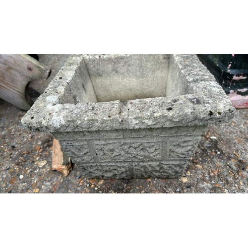 1266 - A PAIR OF SQUARE PLANTERS, 21CM (H) X 31CM (DIA) / ALL LOTS ARE LOCATED IN SL0 9LG, REGRETFULLY WE D... 