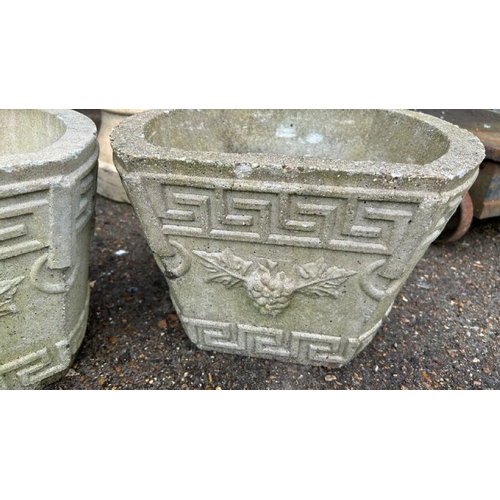 1268 - A PAIR OF GRECIAN STYLE PLANTERS, 25CM (H) X 32CM (W) X 37CM (D) / ALL LOTS ARE LOCATED IN SL0 9LG, ... 