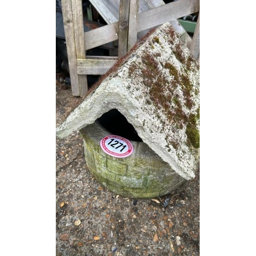 1271 - A RECONSTITUTED STONE WISHING WELL FEATURE, 50CM (H) / ALL LOTS ARE LOCATED IN SL0 9LG, REGRETFULLY ... 