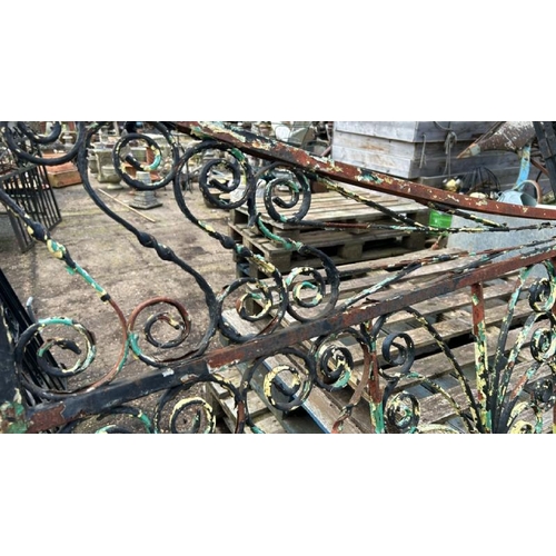 1280 - A PAIR OF ORNATE CAST AND WROUGHT IRON DRIVEWAY GATES, EACH SECTION 140.5CM (H) X 150CM (W) / ALL LO... 