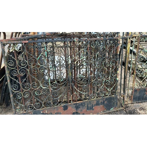 1280 - A PAIR OF ORNATE CAST AND WROUGHT IRON DRIVEWAY GATES, EACH SECTION 140.5CM (H) X 150CM (W) / ALL LO... 