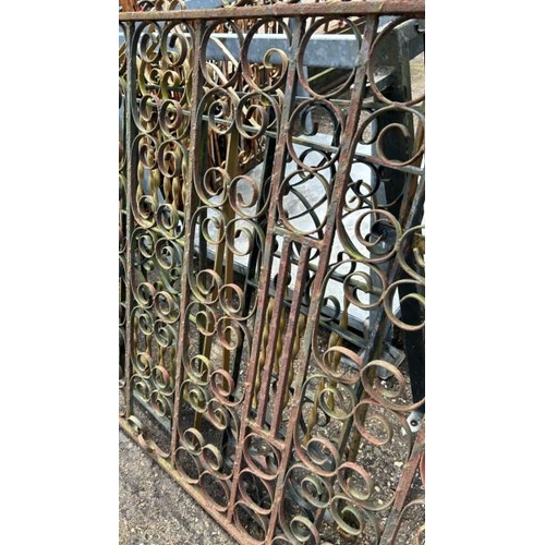 1281 - A PAIR OF CAST AND WROUGHT IRON GATE SECTIONS, 118CM (H) X 122CM (W) / ALL LOTS ARE LOCATED IN SL0 9... 