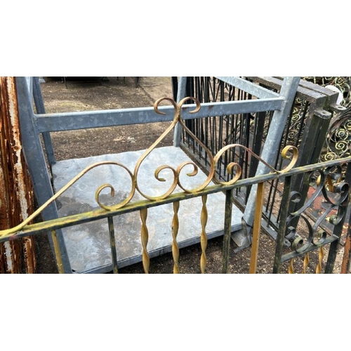 1282 - A PAIR OF CAST AND WROUGHT IRON GATE SECTIONS, 106.5CM (H) X 126CM (W) / ALL LOTS ARE LOCATED IN SL0... 