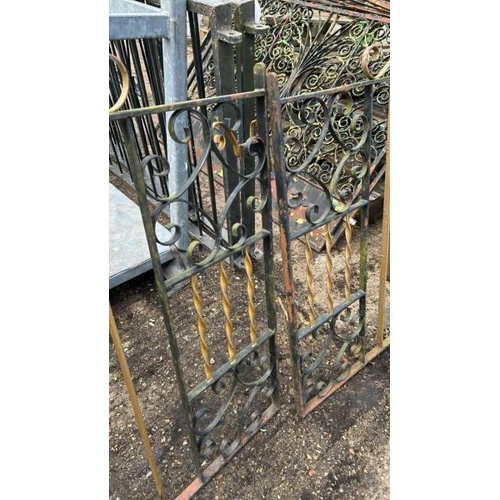 1282 - A PAIR OF CAST AND WROUGHT IRON GATE SECTIONS, 106.5CM (H) X 126CM (W) / ALL LOTS ARE LOCATED IN SL0... 