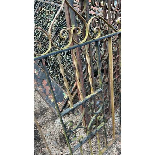 1282 - A PAIR OF CAST AND WROUGHT IRON GATE SECTIONS, 106.5CM (H) X 126CM (W) / ALL LOTS ARE LOCATED IN SL0... 