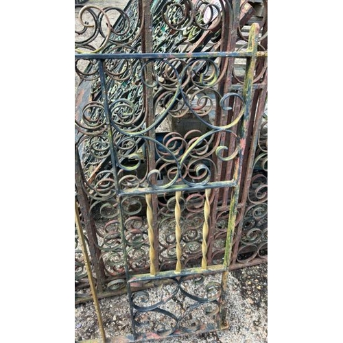 1282 - A PAIR OF CAST AND WROUGHT IRON GATE SECTIONS, 106.5CM (H) X 126CM (W) / ALL LOTS ARE LOCATED IN SL0... 