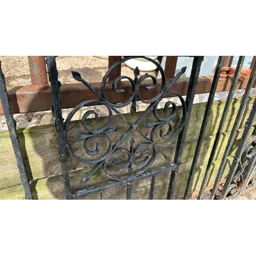 1284 - A PAIR OF CAST AND WROUGHT IRON GATE SECTIONS, 104.5CM (H) X 117CM (W) / ALL LOTS ARE LOCATED IN SL0... 