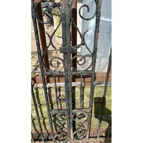 1284 - A PAIR OF CAST AND WROUGHT IRON GATE SECTIONS, 104.5CM (H) X 117CM (W) / ALL LOTS ARE LOCATED IN SL0... 