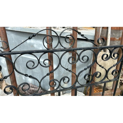 1285 - A PAIR OF CAST AND WROUGHT IRON GATE SECTIONS, 103CM (H) X 145.5CM (W) / ALL LOTS ARE LOCATED IN SL0... 