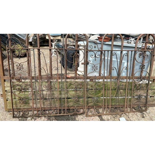 1294 - A PAIR OF CAST AND WROUGHT IRON GATES, 106.5CM (H) X 99CM (W) / ALL LOTS ARE LOCATED IN SL0 9LG, REG... 