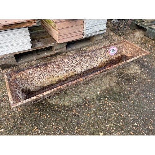 1306 - A CAST IRON TROUGH, 20CM (H) X 119CM (L) X 31CM (D) / ALL LOTS ARE LOCATED IN SL0 9LG, REGRETFULLY W... 