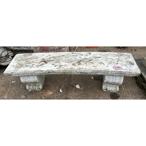 1328 - A RESIN GARDEN BENCH, 47CM (H) X 165CM (H) X 44CM (D) / ALL LOTS ARE LOCATED IN SL0 9LG, REGRETFULLY... 