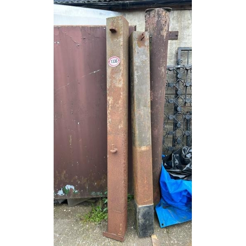 1336 - TWO CAST IRON GATE POSTS, 194CM (H) / ALL LOTS ARE LOCATED IN SL0 9LG, REGRETFULLY WE DO NOT OFFER S... 