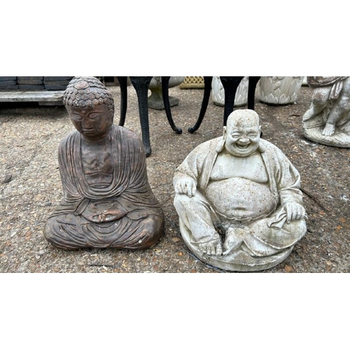 1345 - TWO ORNAMENTAL BUDDHAS, TALLEST 50CM (H) / ALL LOTS ARE LOCATED IN SL0 9LG, REGRETFULLY WE DO NOT OF... 