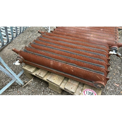 1358 - TWO VINTAGE CAST IRON RADIATORS / ALL LOTS ARE LOCATED IN SL0 9LG, REGRETFULLY WE DO NOT OFFER SHIPP... 