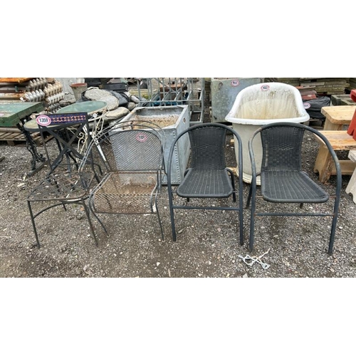 1359 - FOUR ASSORTED OUTDOOR GARDEN CHAIRS / ALL LOTS ARE LOCATED IN SL0 9LG, REGRETFULLY WE DO NOT OFFER S... 