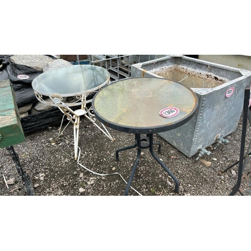 1360 - TWO OUTDOOR TABLES, LARGEST 73CM (H) / ALL LOTS ARE LOCATED IN SL0 9LG, REGRETFULLY WE DO NOT OFFER ... 