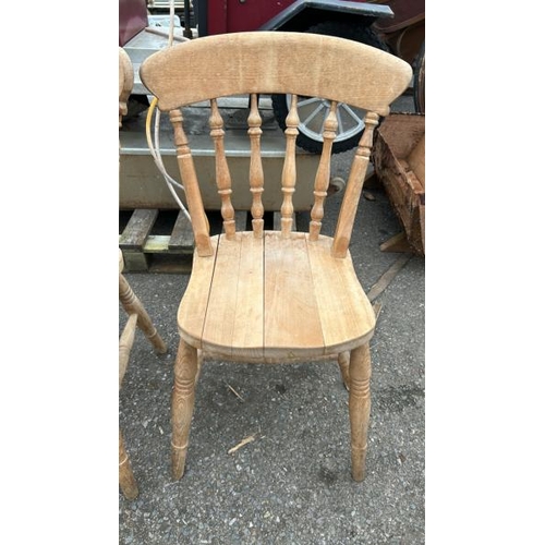 1366 - TWO WOODEN CHAIRS, 83CM (H) / ALL LOTS ARE LOCATED IN SL0 9LG, REGRETFULLY WE DO NOT OFFER SHIPPING,... 