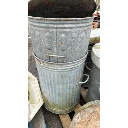 1370 - FIVE GALVANISED TRASH CANS / ALL LOTS ARE LOCATED IN SL0 9LG, REGRETFULLY WE DO NOT OFFER SHIPPING, ... 
