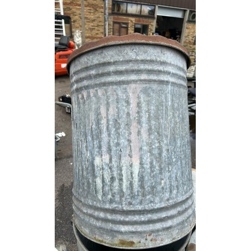 1370 - FIVE GALVANISED TRASH CANS / ALL LOTS ARE LOCATED IN SL0 9LG, REGRETFULLY WE DO NOT OFFER SHIPPING, ... 