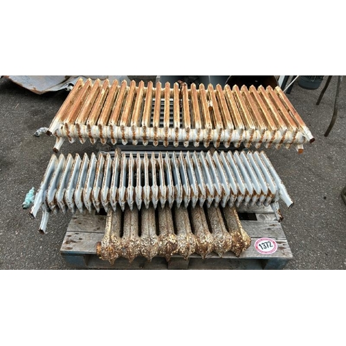 1372 - FIVE VINTAGE CAST IRON RADIATORS / ALL LOTS ARE LOCATED IN SL0 9LG, REGRETFULLY WE DO NOT OFFER SHIP... 