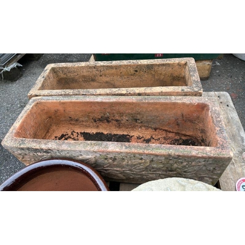 1383 - TWO TERRACOTTA PLANTERS AND SIX OTHERS / ALL LOTS ARE LOCATED IN SL0 9LG, REGRETFULLY WE DO NOT OFFE... 