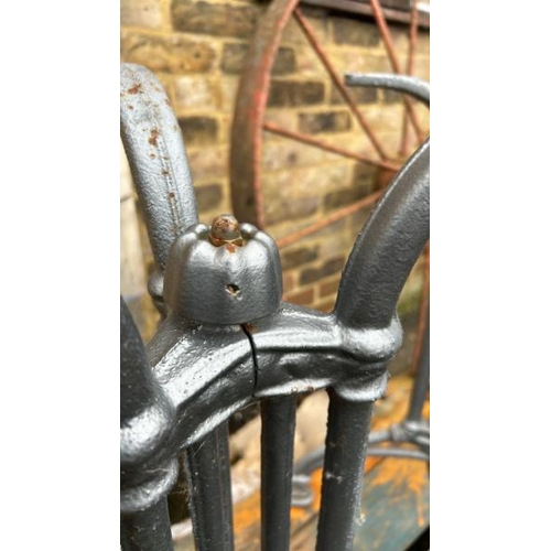 1397 - A PAIR OF PAINTED CAST IRON TABLE BASES, 72CM (H) / ALL LOTS ARE LOCATED IN SL0 9LG, REGRETFULLY WE ... 