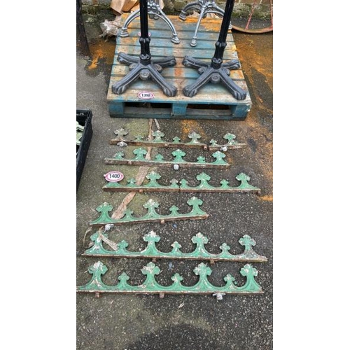 1400 - EIGHT CAST IRON WALL FEATURES, LONGEST 93CM (L) / ALL LOTS ARE LOCATED IN SL0 9LG, REGRETFULLY WE DO... 