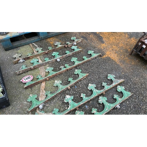 1400 - EIGHT CAST IRON WALL FEATURES, LONGEST 93CM (L) / ALL LOTS ARE LOCATED IN SL0 9LG, REGRETFULLY WE DO... 