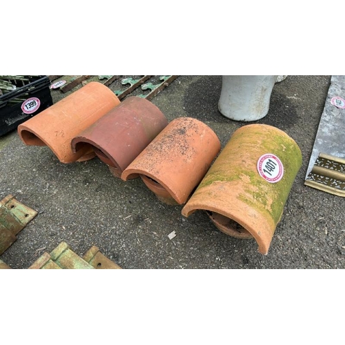 1401 - FOUR TERRACOTTA CHIMNEY COWLS / ALL LOTS ARE LOCATED IN SL0 9LG, REGRETFULLY WE DO NOT OFFER SHIPPIN... 