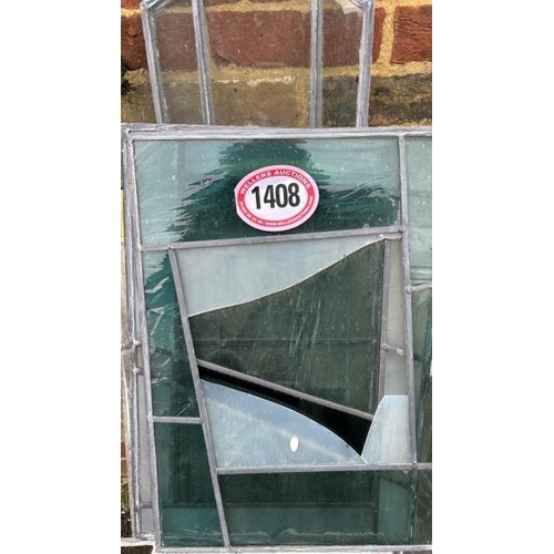 1408 - A QUANTITY OF STAINED GLASS WINDOWS, SOME IN WOODEN FRAMES / ALL LOTS ARE LOCATED IN SL0 9LG, REGRET... 