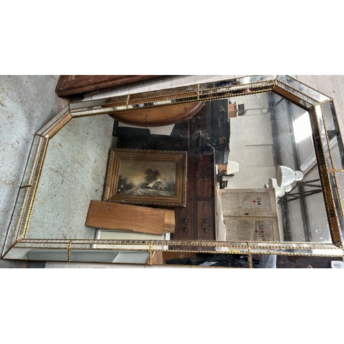 1508 - A LARGE ORNATE ART DECO STYLE MIRROR, 160 (W) X 91CM (H) / ALL LOTS ARE LOCATED IN SL0 9LG, REGRETFU... 