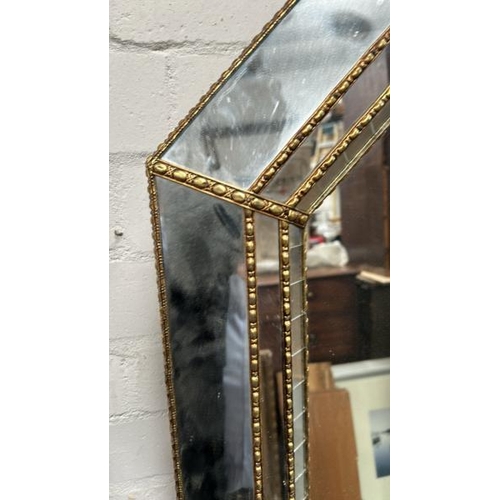 1508 - A LARGE ORNATE ART DECO STYLE MIRROR, 160 (W) X 91CM (H) / ALL LOTS ARE LOCATED IN SL0 9LG, REGRETFU... 