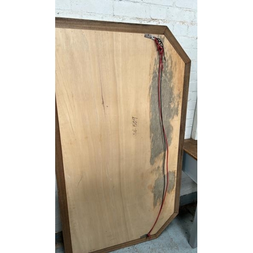 1508 - A LARGE ORNATE ART DECO STYLE MIRROR, 160 (W) X 91CM (H) / ALL LOTS ARE LOCATED IN SL0 9LG, REGRETFU... 
