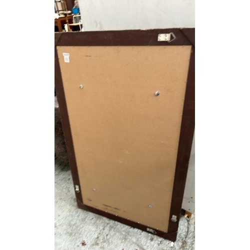 1529 - A LARGE MIRROR WITH A PAINTED BLACK WOODEN FRAME, 80 X 131CM / ALL LOTS ARE LOCATED IN SL0 9LG, REGR... 