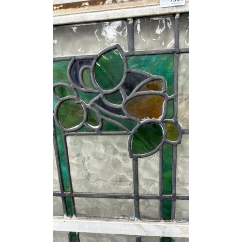 1531 - A LARGE STAINED GLASS WINDOW WITH LEAD LINED PANELS, 268 X 139CM / ALL LOTS ARE LOCATED IN SL0 9LG, ... 