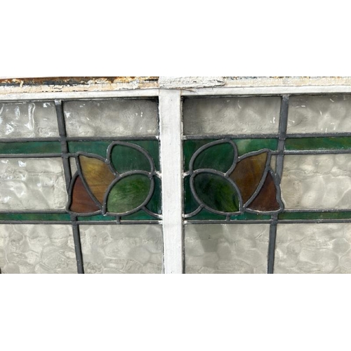 1531 - A LARGE STAINED GLASS WINDOW WITH LEAD LINED PANELS, 268 X 139CM / ALL LOTS ARE LOCATED IN SL0 9LG, ... 
