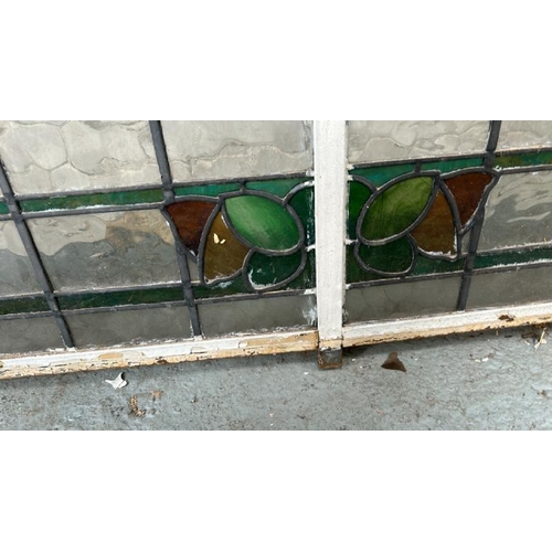 1531 - A LARGE STAINED GLASS WINDOW WITH LEAD LINED PANELS, 268 X 139CM / ALL LOTS ARE LOCATED IN SL0 9LG, ... 