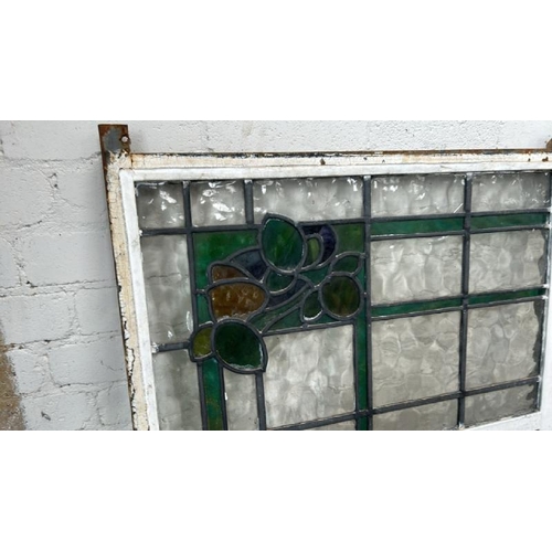 1531 - A LARGE STAINED GLASS WINDOW WITH LEAD LINED PANELS, 268 X 139CM / ALL LOTS ARE LOCATED IN SL0 9LG, ... 